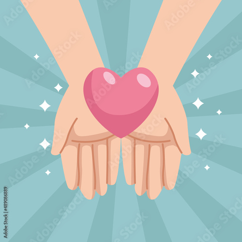 hands lifting heart scene