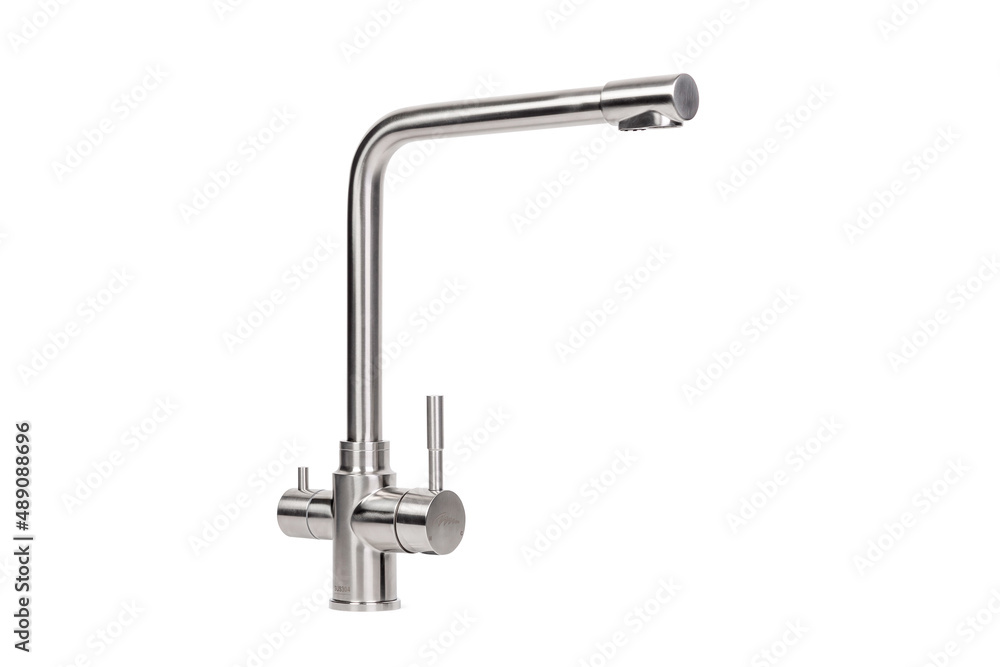 faucet, steel faucet, water purifier faucet, white background