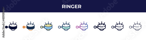 ringer icon in 8 styles. line, filled, glyph, thin outline, colorful, stroke and gradient styles, ringer vector sign. symbol, logo illustration. different style icons set.
