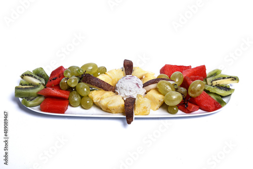 Macedonia di frutta con gelato