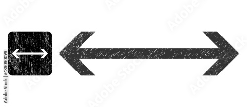 Vector horizontal flip stencil icon. Grunge horizontal flip seal stamp, done with icon and rounded square. Rounded square seal have horizontal flip empty space inside.