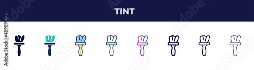 tint icon in 8 styles. line, filled, glyph, thin outline, colorful, stroke and gradient styles, tint vector sign. symbol, logo illustration. different style icons set.