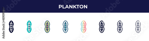 plankton icon in 8 styles. line, filled, glyph, thin outline, colorful, stroke and gradient styles, plankton vector sign. symbol, logo illustration. different style icons set.