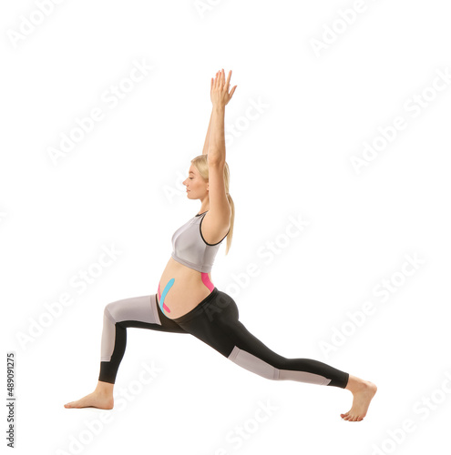 Pregnant woman with applied...