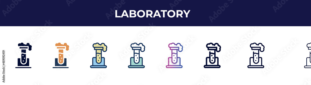 laboratory icon in 8 styles. line, filled, glyph, thin outline, colorful, stroke and gradient styles, laboratory vector sign. symbol, logo illustration. different style icons set. laboratory icon in 8 styles. line, filled, glyph, thin outline, colorful, stroke and gradient styles, laboratory vector sign. symbol, logo illustration. different style icons set.