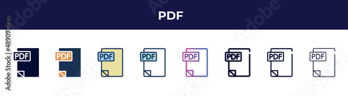 Tablou canvas pdf icon in 8 styles