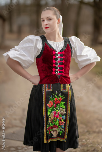 Slovak folklore. Slovakian folklore girl.