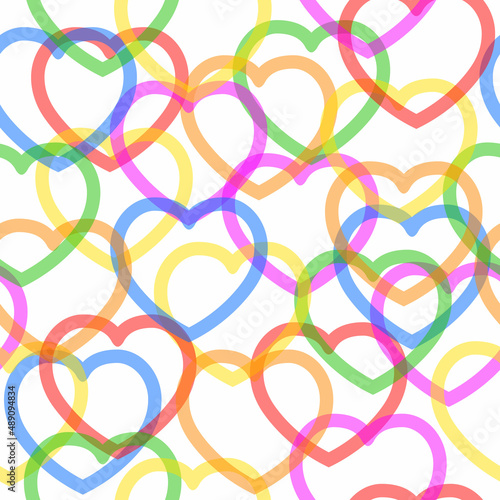 colored hearts seamless background