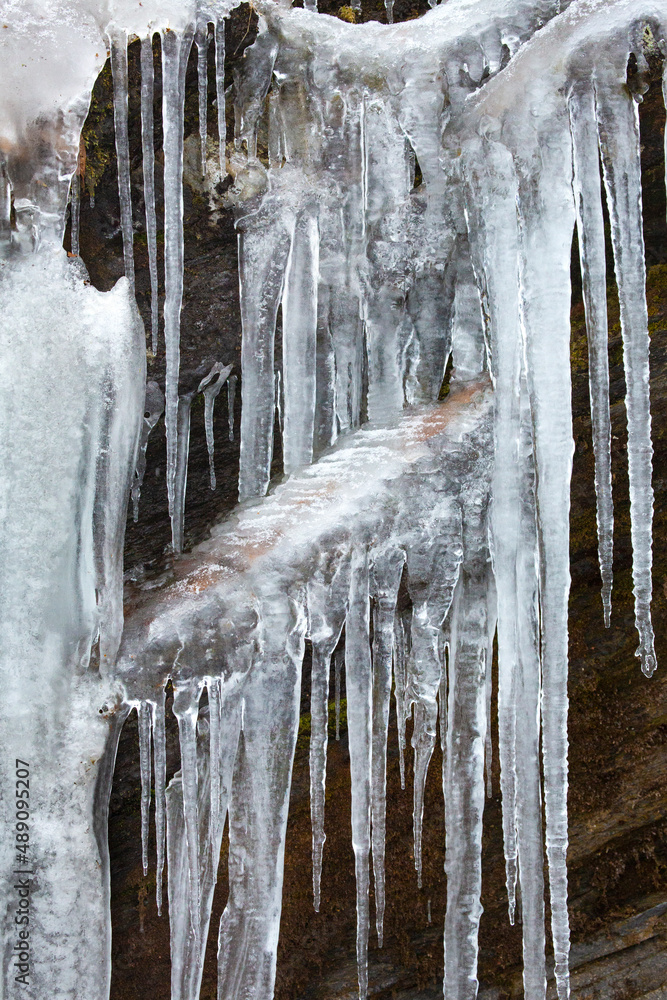 Ice formation draping a ledge at Bolton Notch in Connecticut. Ice formation draping a ledge at Bolton Notch in Connecticut.