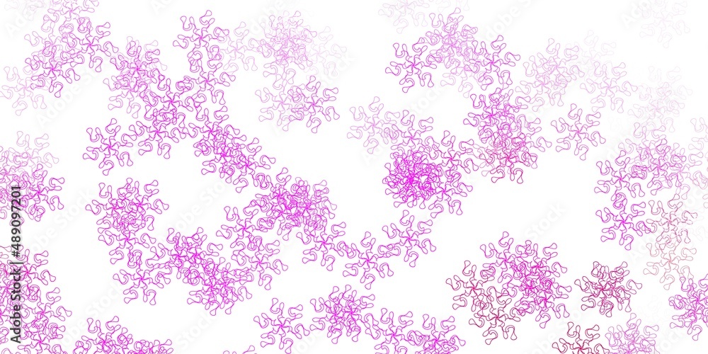 Light pink vector doodle template with flowers. Light pink vector doodle template with flowers.