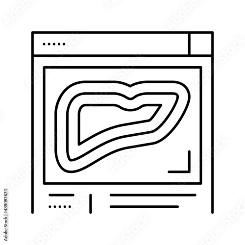 liver radiology scanning line icon vector illustration