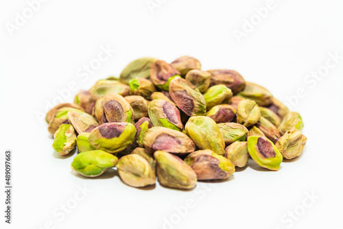 Pistachios nuts seed isolated on white background 