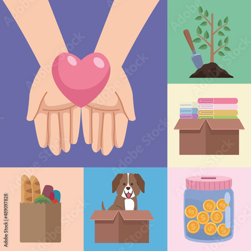 six volunteering campaign icons