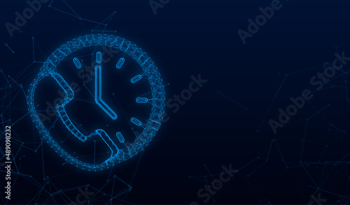 Call duration plexus icon, Call Waiting, time. Vector stock illustration.