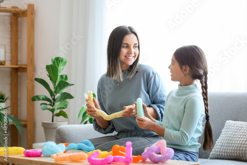 Little girl and her mother ...