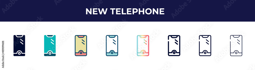 new telephone icon in 8 styles. line, filled, glyph, thin outline, colorful, stroke and gradient styles, new telephone vector sign. symbol, logo illustration. different style icons set. new telephone icon in 8 styles. line, filled, glyph, thin outline, colorful, stroke and gradient styles, new telephone vector sign. symbol, logo illustration. different style icons set.