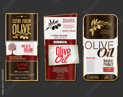 Retro vintage golden olive oil background collection