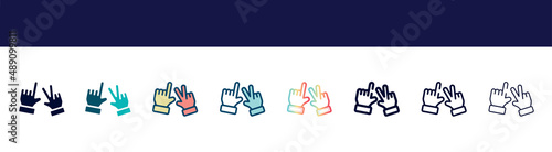 icon in 8 styles. line, filled, glyph, thin outline, colorful, stroke and gradient styles, vector sign. symbol, logo illustration. different style icons