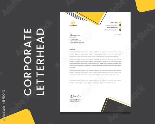 Professional corporate letterhead template