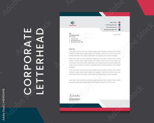 Professional corporate letterhead template