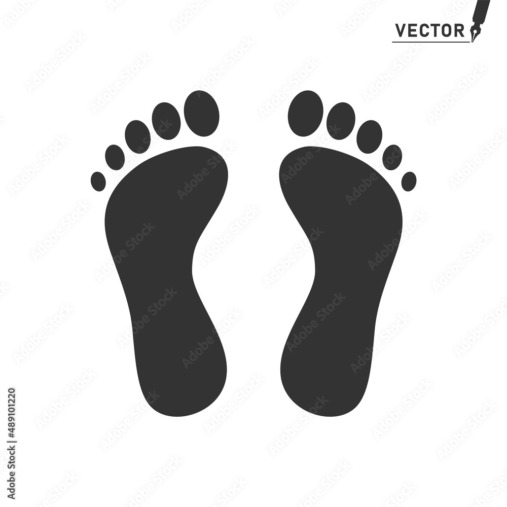 A human footprint. Barefoot print. A shadow. Vector element, isolated background. A human footprint. Barefoot print. A shadow. Vector element, isolated background.