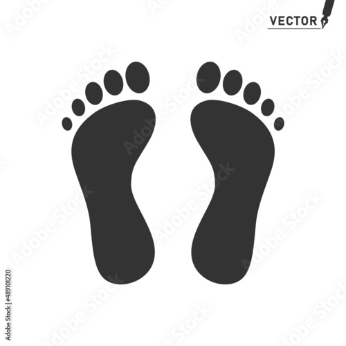 A human footprint. Barefoot print. A shadow. Vector element, isolated background. © WebPencil