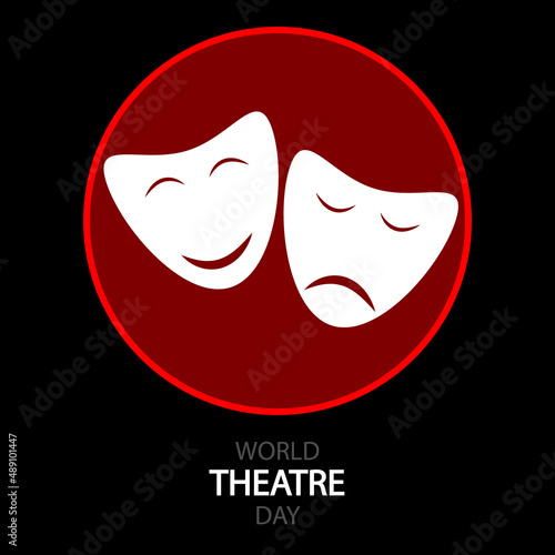 World theater day emotion mask, vector art illustration.