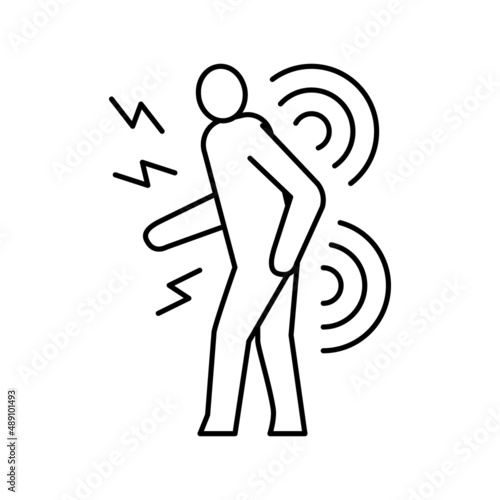 human back stroke line icon vector illustration