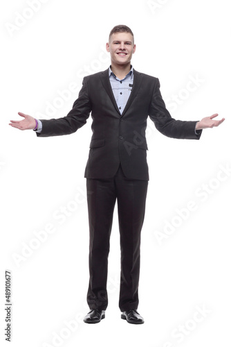 handsome young businessman. isolated on a white