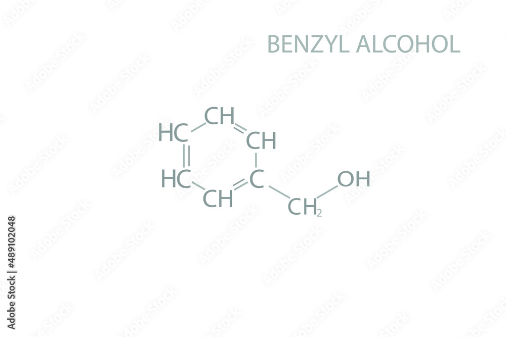  Benzyl alcohol molecular skeletal chemical formula.	
