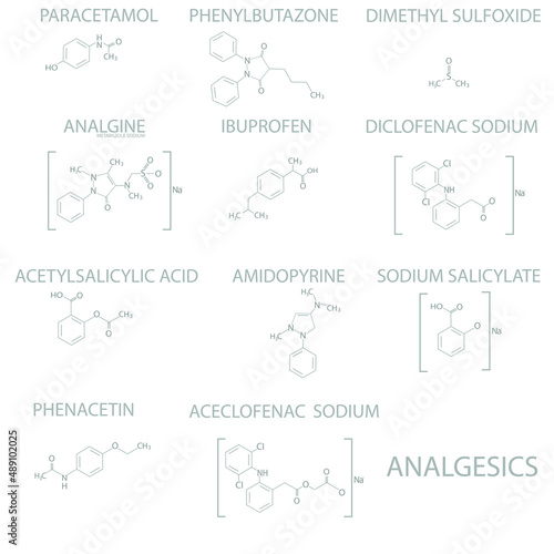 Analgesics molecular skeletal chemical formula.	
