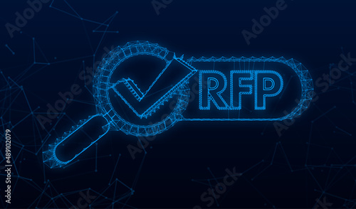 RFP request for proposal plexus icon. Vector stock illustration.