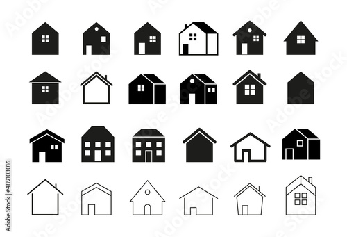 Home, houses and buildings icons, symbols and logos © Marina Zlochin