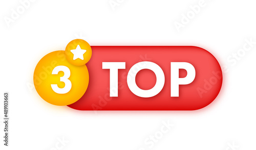 Top 3 - Top Three vector colorful speech bubble