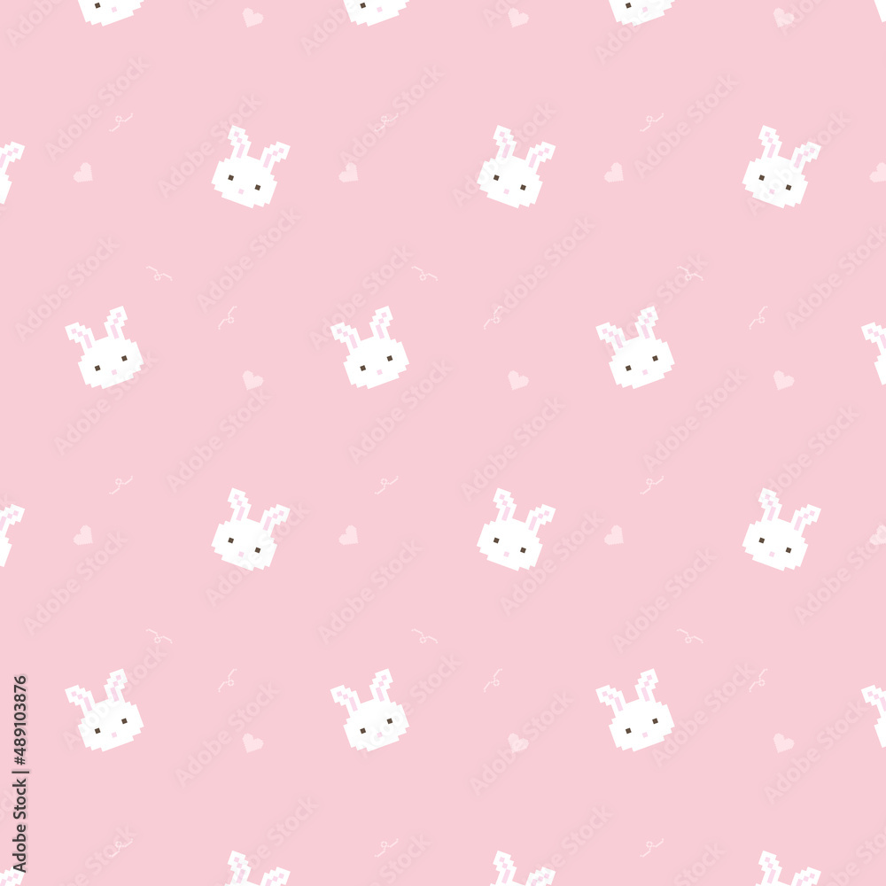 cute bunny seamless pattern rabbit pattern background