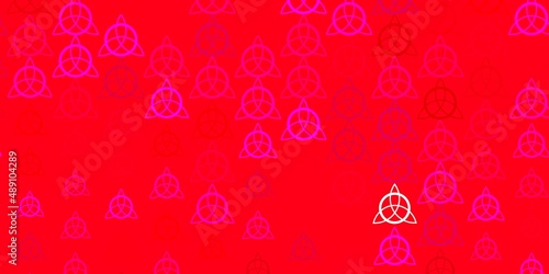 Light Pink vector background with occult symbols.