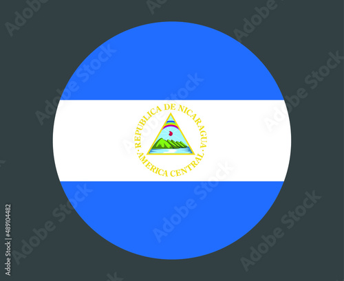 Nicaragua Flag National North America Emblem Icon Vector Illustration Abstract Design Element photo