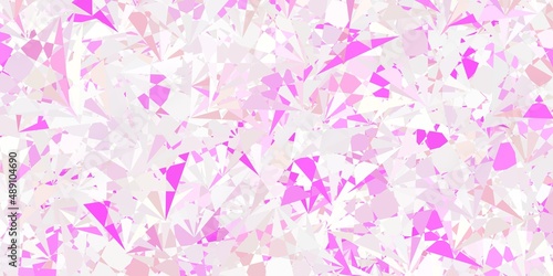 Light Pink vector texture with random triangles. © Guskova