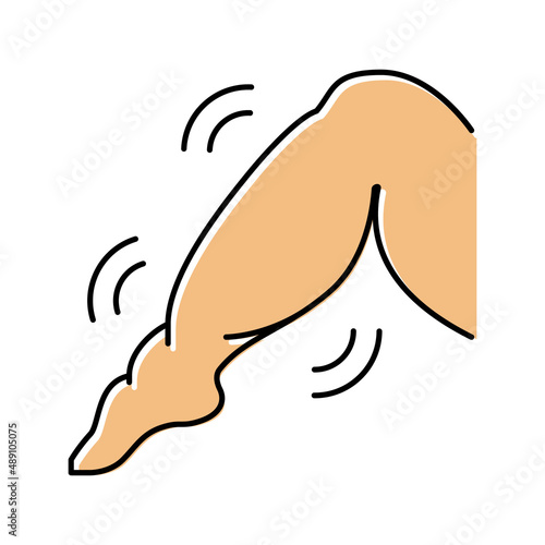 calf muscle edema color icon vector illustration