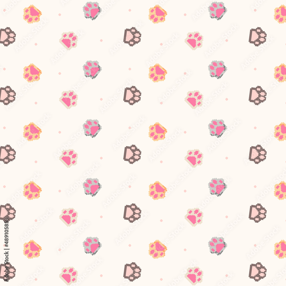cat paw pattern pixel art cat paw pattern pixel art