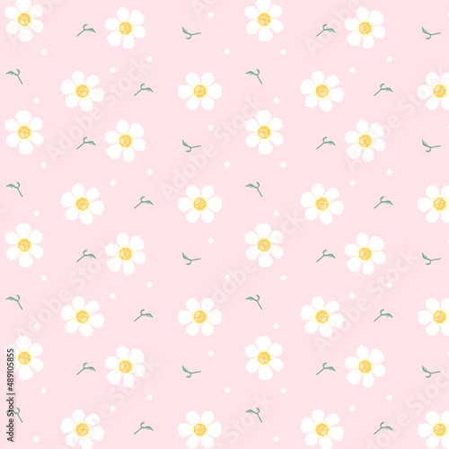 white flower pattern pixel art style