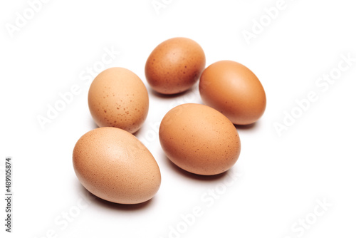 chicken eggs on a white background