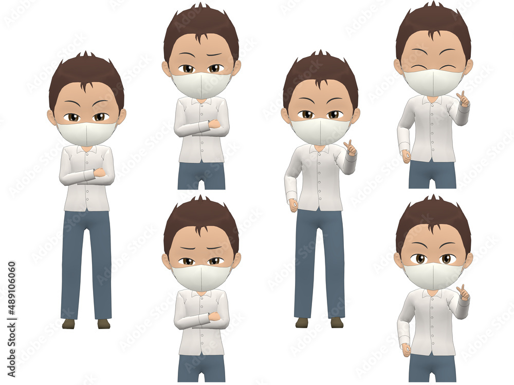 Obraz premium [Angry A] African American Man shirts short hair front