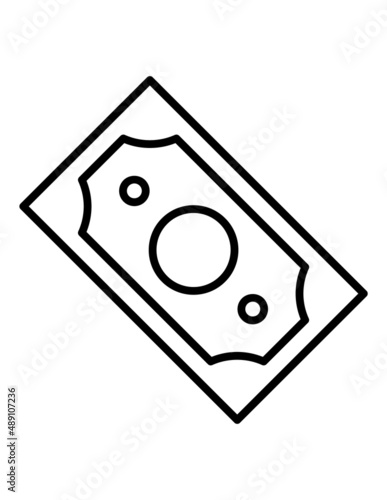 Dollar Bill Flat Icon Isolated On White Background