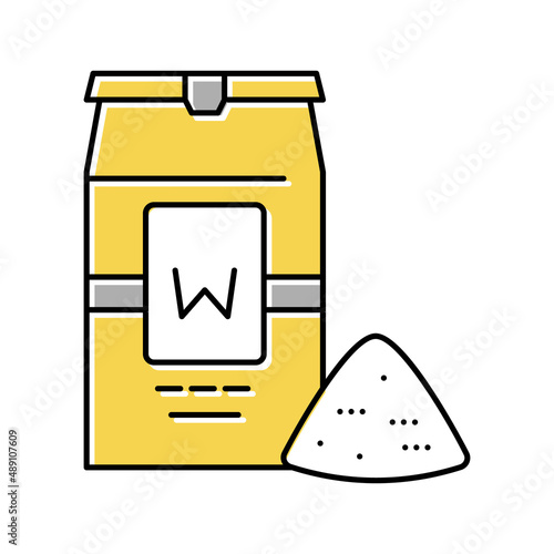 wheat flour package color icon vector illustration