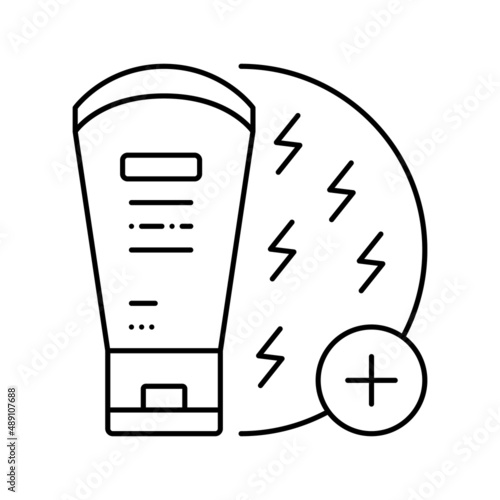 cream controling itching eczema line icon vector illustration