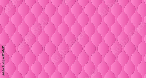 Simple upholstery quilted background. Pink leather texture sofa backdrop. Vector illustration