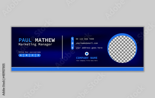 Medium and clean email signature template or social media cover design, Creative Business email Signature design, e-mail signature templates