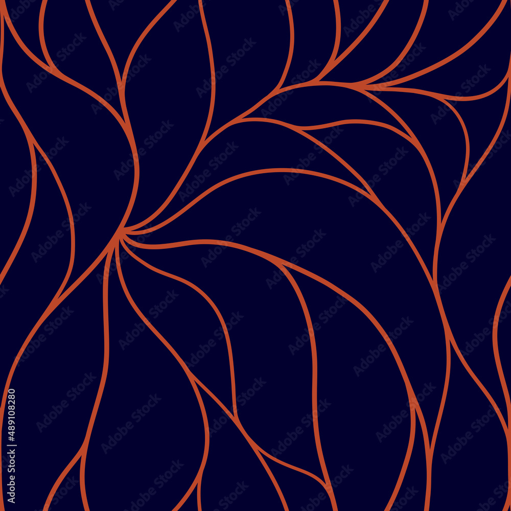 Obraz premium Elegant seamless floral pattern. Wavy vector abstract background. Stylish modern linear texture.