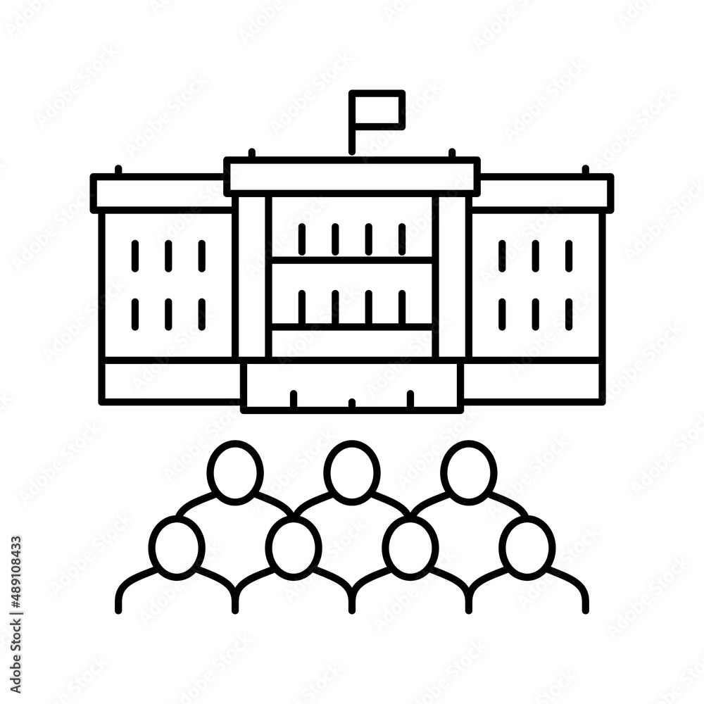 Naklejka premium government building line icon vector illustration